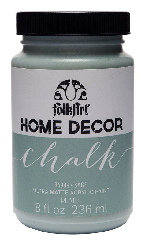 Plaid FolkArt Flat Chalky Finish Sage Hobby Paint 8 oz. (Pack of 3)