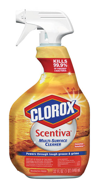 Limpiador multiusos desodorante con aroma a Hawaiian Sunshine de Clorox Scentiva, líquido de 32 oz (paquete de 6)