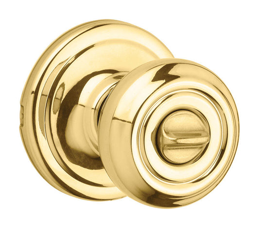Kwikset Cameron Polished Brass Privacy Lockset 1-3/4 in.