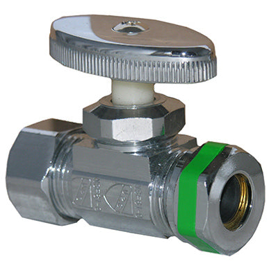 Pipe Fitting, Straight Valve, Chrome, Lead-Free, 5/8 x 7/16 or 1/2-In. OD Slip Joint Outlet