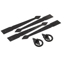 National Hardware N109-018 Black Spear Gate With Ring Pull 6 Piece Kit