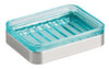 iDesign Brushed Nickel Blue/Nickel Plastic Soap Dish