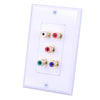 Monster Just Hook It Up White 1 gang Plastic RCA Wall Plate 1 pk