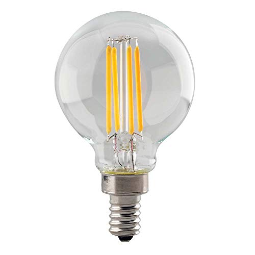 Satco LED G16 de 4 vatios; transparente; base tipo candelabro; 2700 K; 350 lúmenes; 120 voltios