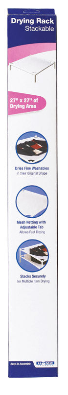 Homz 5.75 in. H X 27 in. W X 27 in. D Plastic Stackable Clothes Drying Rack