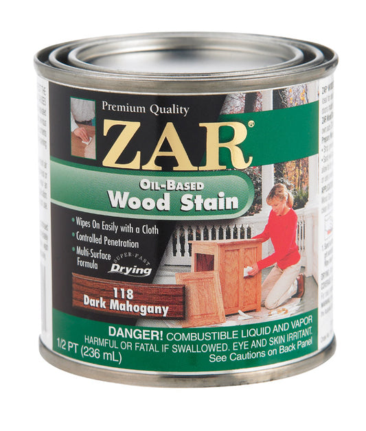 ZAR Semi-Transparent Smooth Dark Mahogany Oil-Based Oil Wood Stain 1/2 pt. (Pack of 6)