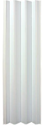 Puerta plegable Oakmont, vinilo blanco escarchado, de 32 a 36 x 80 pulgadas.