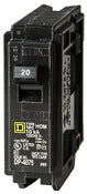 Square D Hom120dfc 20a 1p 120v Dual Function Miniature Circuit Breaker Plug-In Mount
