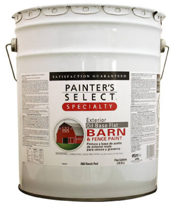 Speciality Barn & Fence Paint, Oil-Base, Flat, Ranch Red, 5-Gallons