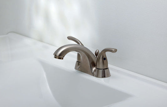 OakBrook  Coastal  Brushed Nickel  Two Handle  Lavatory Pop-Up Faucet  4 in.