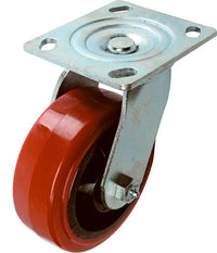 Red Poly Wheel, Swivel Caster, 5-In.