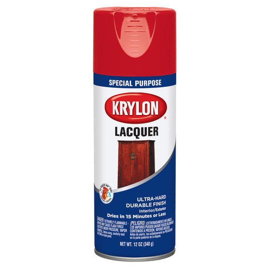 Krylon Exotic Red 15 sq. ft. Coverage Special Purpose Gloss Lacquer Spray Paint 12 oz. (Pack of 6)