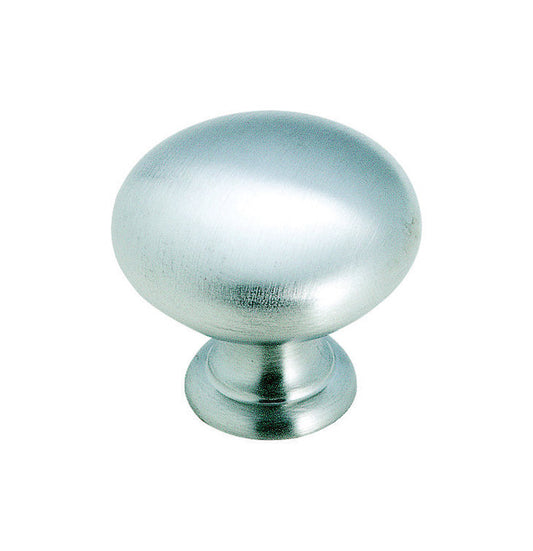 Amerock  Allison  Round  Cabinet Knob  1-1/4 in. Dia. 1-1/8 in. Brushed Chrome  1 pk