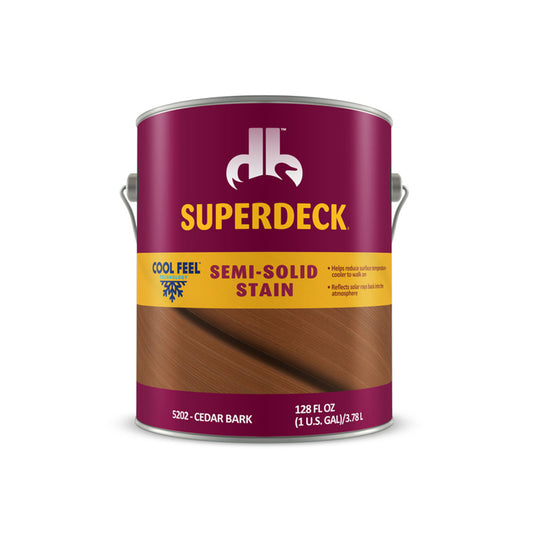 Superdeck Cool Feel Solid Cedar Bark Acrylic Deck Stain 1 gal. (Pack of 4)