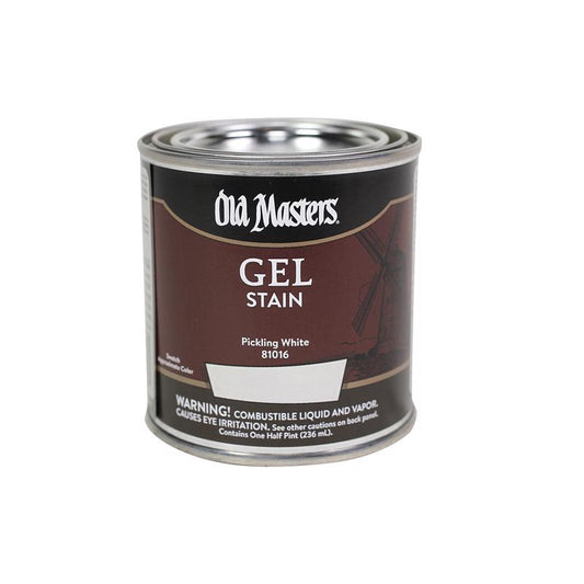 Old Masters Semi-Transparent Pickling White Oil-Based Alkyd Gel Stain 0.5 pt