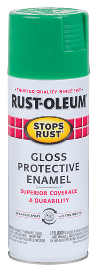 Rust-Oleum Stops Rust Gloss Grass Green Enamel Spray Paint 12 oz. (Pack of 6)