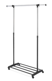 Whitmor 6021-5908 68 Ebony Chrome Deluxe Extendable Garment Rack