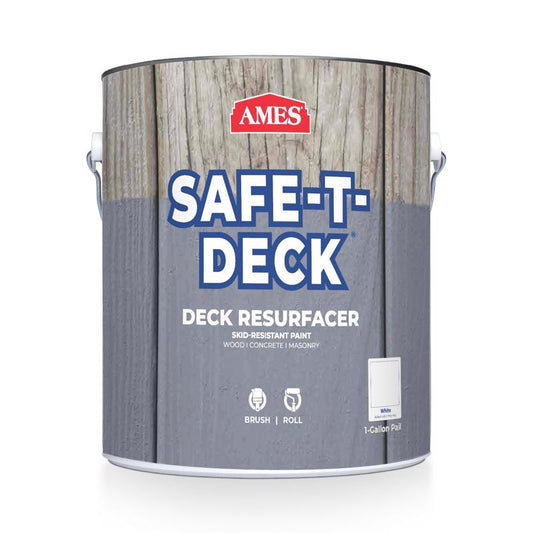 Ames Safe-T-Deck Semi-Gloss White Deep-Tone Base Waterproof Coating 1 gal. (Pack of 4)