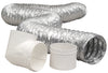Dundas Jafine ProFlex 4 in. D Silver/White Aluminum/Plastic Dryer Vent Kit