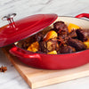 Tramontina USA Gradated Red & Off-White Enameled Cast-Iron Series 1000 Covered Braiser 4 qt.