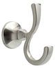 Mandara Collection Double Robe Hook, Brushed Nickel