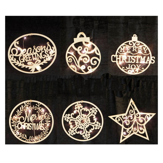 Celebrations  LED Ornament  Christmas Decoration  Brown  Wood  1 pk (Pack of 12)