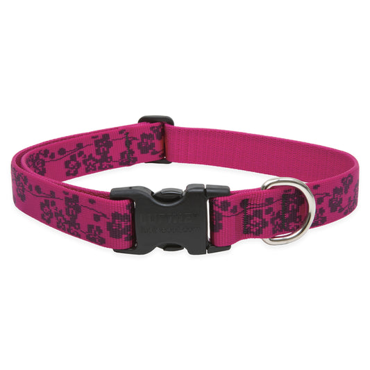 Lupine Pet Original Designs Multicolor Plum Blossom Nylon Dog Adjustable Collar
