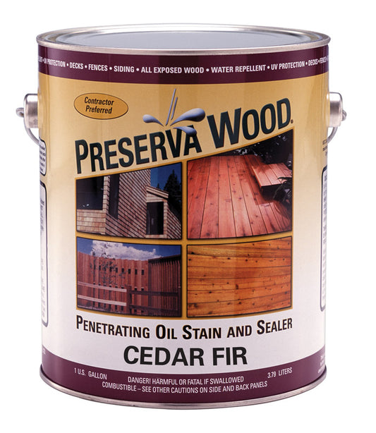Preserva Wood Transparent Matte Cedar Fir Oil-Based Oil Stain and Sealer 1 gal. (Pack of 4)