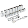 Milwaukee 3/8 in. drive Metric Mechanics Socket and Ratchet Set 32 pc