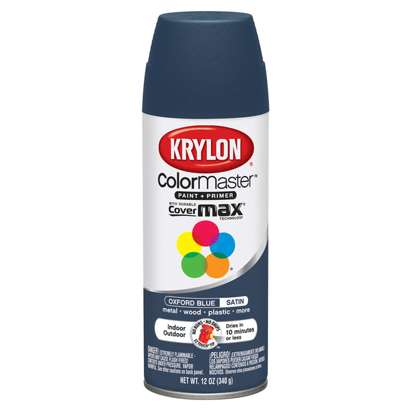 Pintura en aerosol Krylon ColorMaster Satin Oxford Blue de 12 oz (paquete de 6)