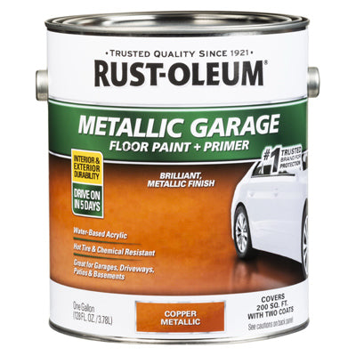 Concrete Floor Paint, Metallic Copper, 1-Part, 1-Gallon