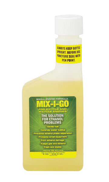 Limpiador del sistema de combustible para motores de gasolina de 2 y 4 tiempos Mix-I-Go, 8 oz.