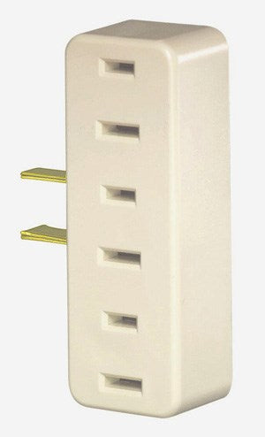 Leviton C21-00065-00I Ivory Triple Tap Plug-In Outlet Adapter