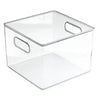 iDesign Linus Clear Storage Bin with Handles 6 in. H X 8 in. W