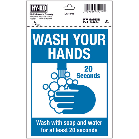 Hy-Ko English Blue Health Safety Sign 7 in. H x 5 in. W (Pack of 10)