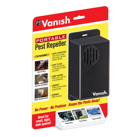 Vanish Portable Battery-Powered Electronic Pest Repeller For Outdoor Pests