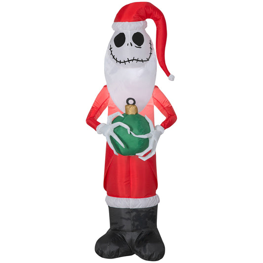 Disney  LED  Jack Skellington  48.03 in. Inflatable  in Santa Suit