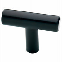 Bar Cabinet Knob, T-Style, Black Matte, 1-9/16-In.
