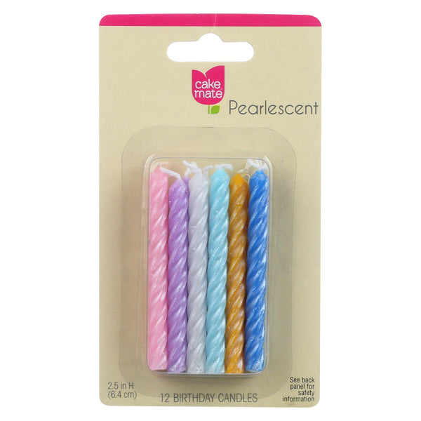 Velas para fiesta de cumpleaños de Cake Mate, color perlado, 12 unidades, caja de 12