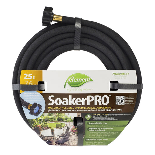 Element SoakerPRO 3/8 in. D X 25 ft. L Soaker Black PVC Soaker/Sprinkler Hose (Pack of 12).