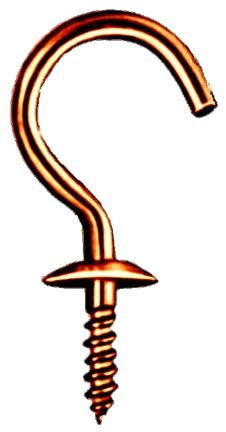 Hindley 11927 1-1/8 Solid Brass Cup Hooks (Pack of 100)