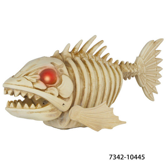 Celebrations 4.3 in. Skeleton Piranha Halloween Decor