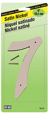 Hy-Ko 4 in. Gray Metal Nail-On Number 7 1 pc. (Pack of 10)