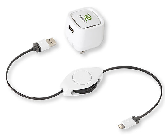 ReTrak ETLTCHGWW 2.4 Amp White Wall Charger & Lighting Cable For iOS Devices