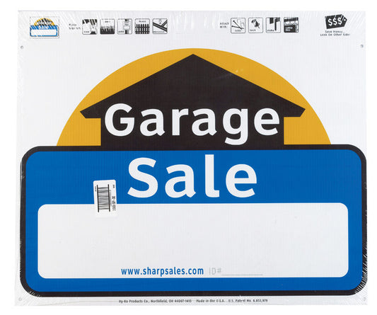 Hy-Ko English Garage Sale Sign Plastic 20 in. H x 24 in. W (Pack of 3)