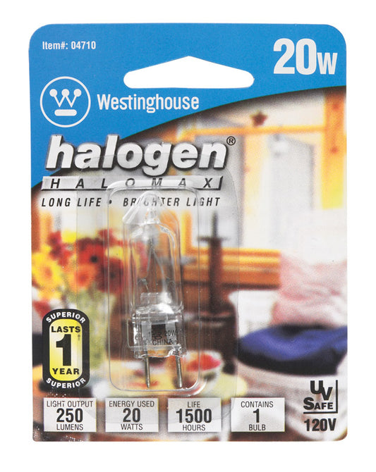 Westinghouse 20 W T4 Decorative Halogen Bulb 200 lm White 1 pk