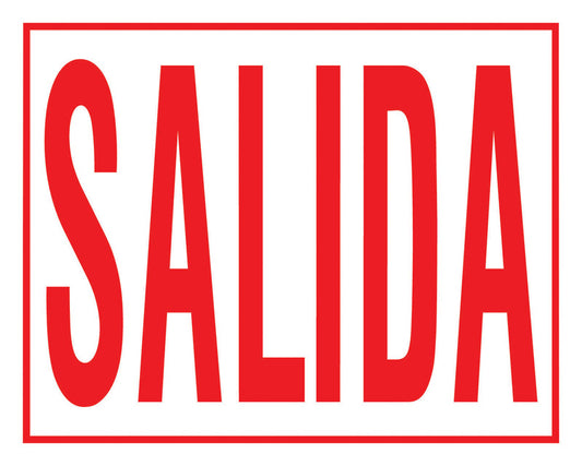 Hy-Ko Spanish Sign White 8" X 11" Exit,Salida