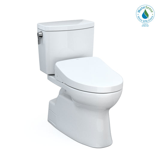 TOTO® WASHLET+® Vespin® II 1G® Two-Piece Elongated 1.0 GPF Toilet and WASHLET+® S550e Contemporary Bidet Seat, Cotton White - MW4743056CUFG#01