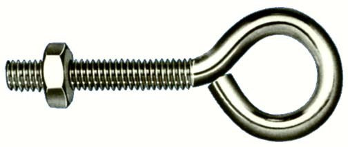Hindley 44319 3/8" X 8" Stainless Steel Eye Bolt With Nut (Pack of 10)