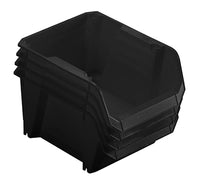 Storage Bin, Black Polypropylene, #3, 4-Pk.